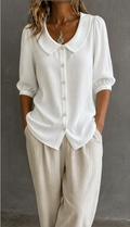 Blusa informal de color liso