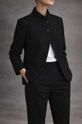 Blazer Minimalista de Cuello Mao