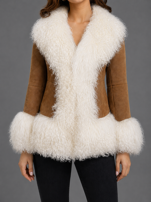 Abrigo Shearling Topo