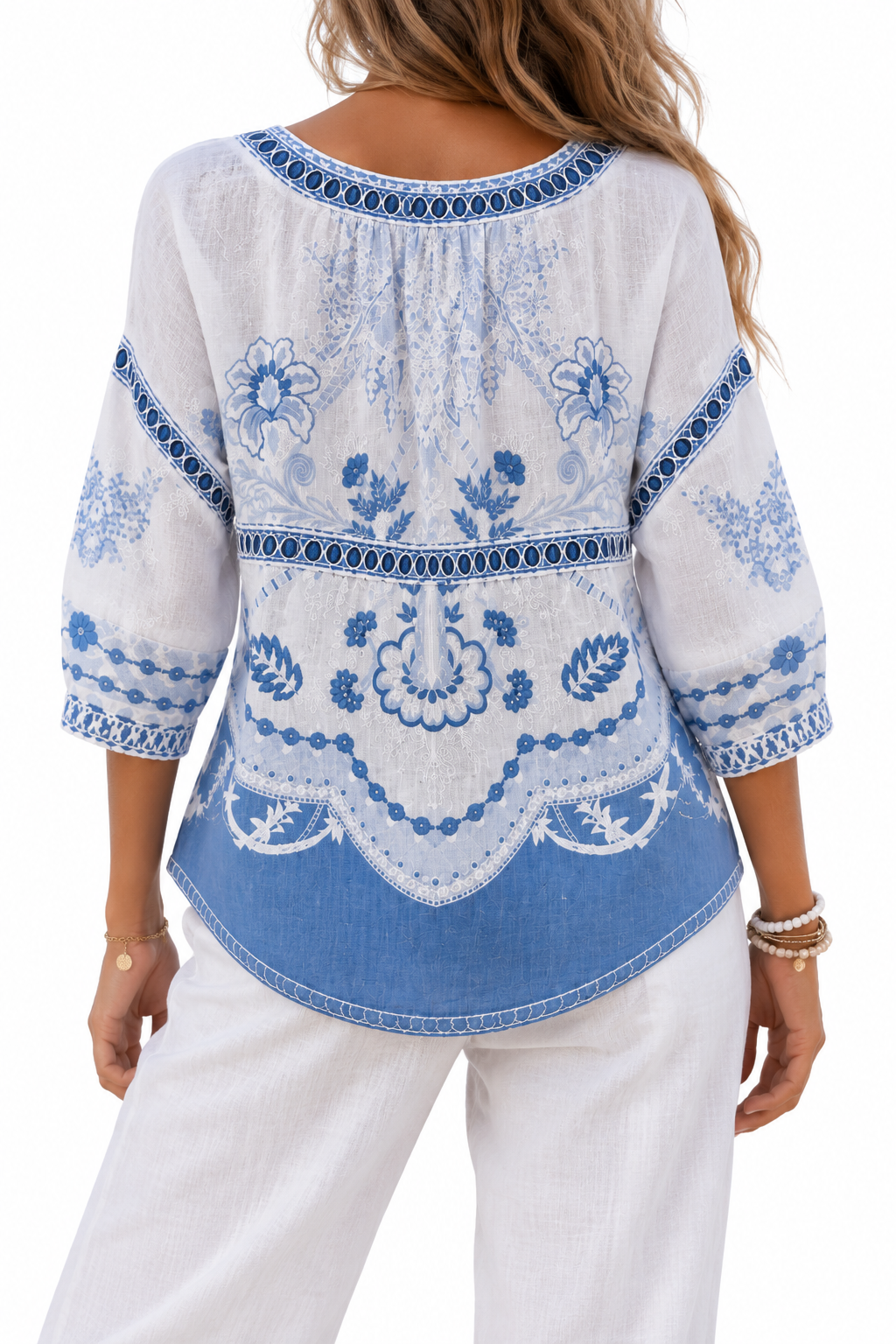 Blusa vintage con estampado floral