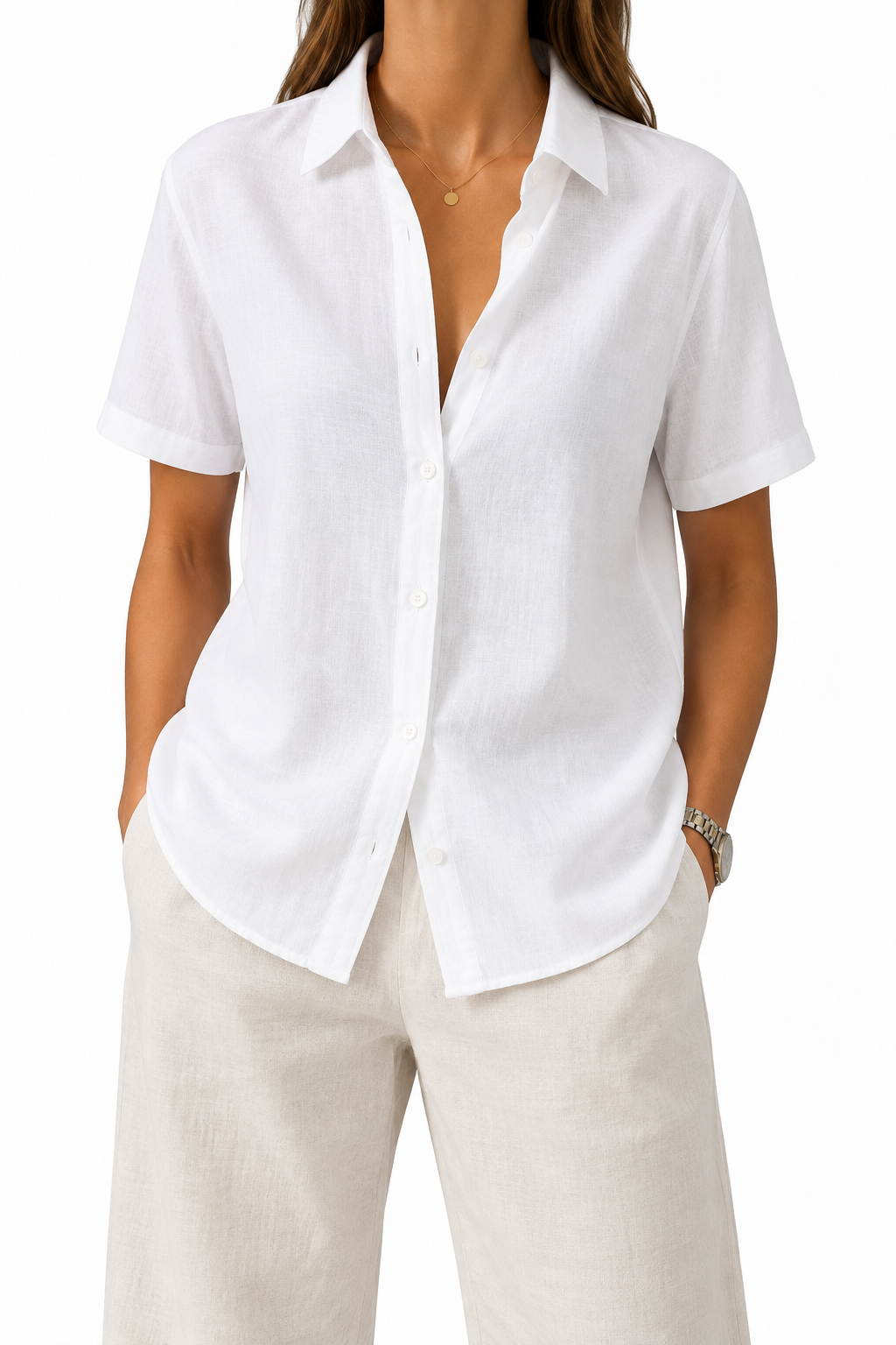 Camisa holgada de lino
