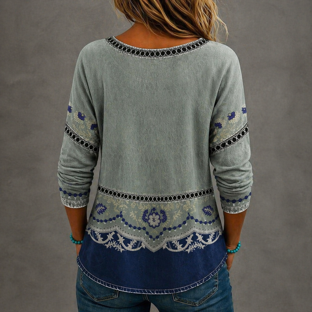 Blusa vintage con estampado floral