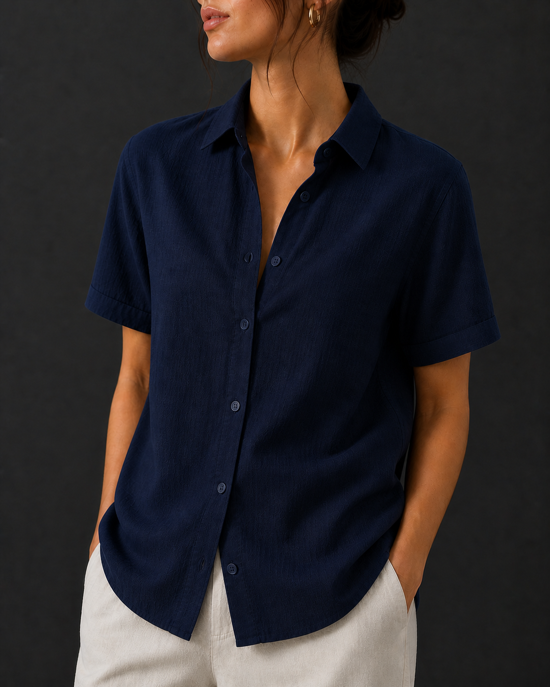Camisa holgada de lino