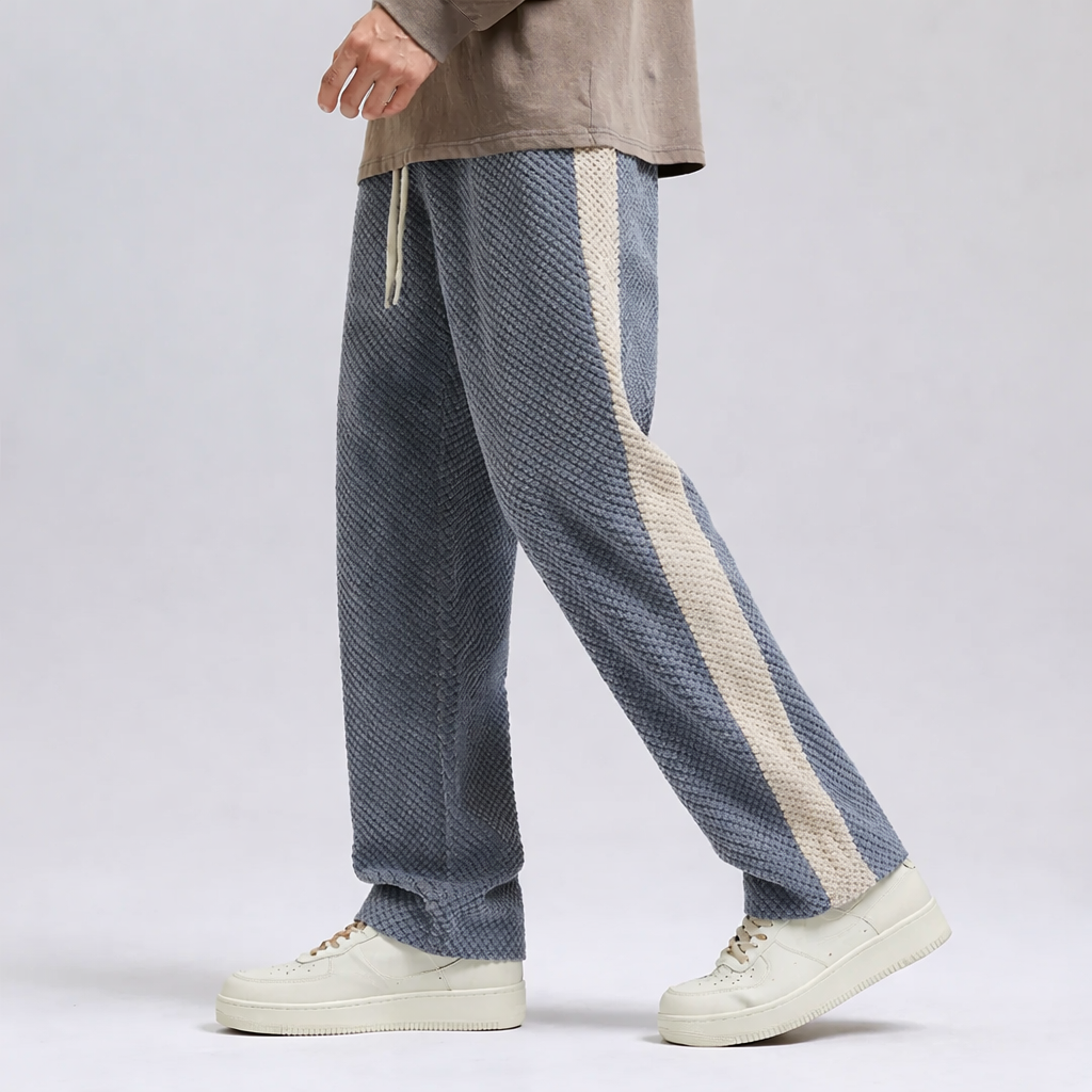Pantalones de chándal de pana con estampado de rombos