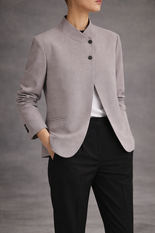 Blazer Minimalista de Cuello Mao