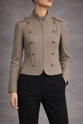 Blazer Militar Rayada en Tono Taupe