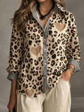 Blusa vintage con estampado de leopardo