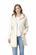 Gabardina larga impermeable con capucha para mujer