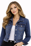 Chaqueta Vaquera Denim Azul Clásica Corte Entallado